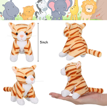 8 Pieces Plush Pets 5 Inch Stuffed Animals Bulk Assorted Cute Toys Small Plush Animals For Halloween Kid Classroom School Pet Party Favors Supplies Decoration (Cat)