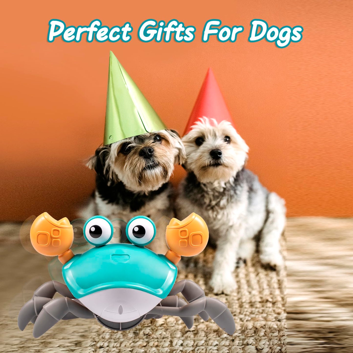 Dog Toys Escaping Crab Crawling Dog Toy With Music Control & Lights, Dancing Crab Dog Toy Obstacle Avoidance Interactive Fun Toys For Puppy/Small/Medium Dogs (Green)