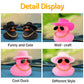 Wonuu Car Dashboard Rubber Duck Ornament, Car Decoration Colour Ducks Accessories With Mini Hat Necklace And Sunglasses, M-Pink-