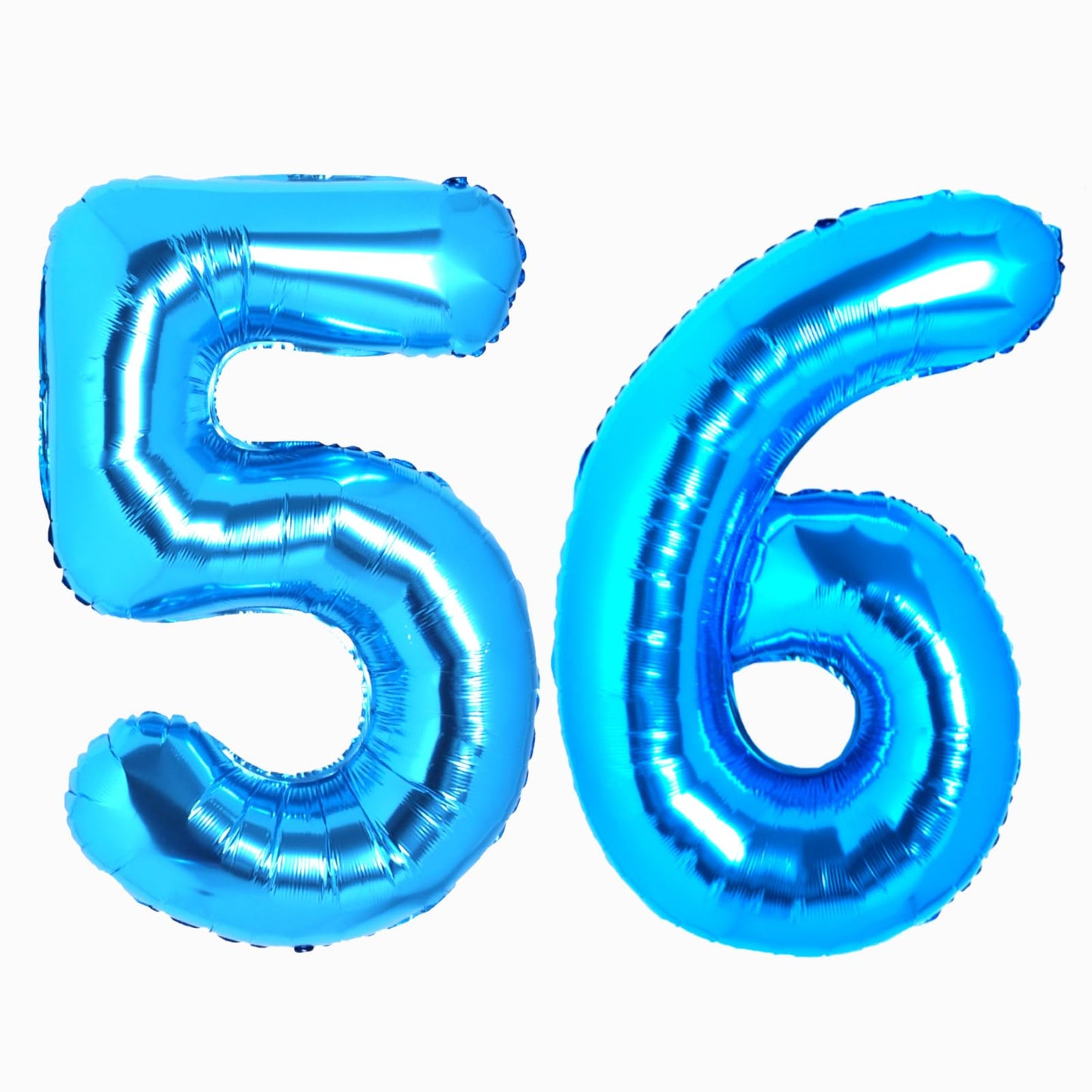 Uwpvowsr Blue Number 56 Balloons 40'' Foil Number Balloon 56Th Birthday Balloons Digit 56 Helium Big Balloons For Birthday Party