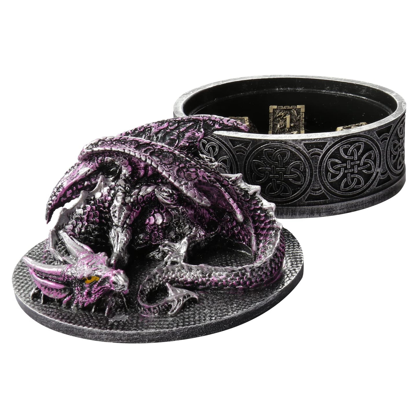 DDFE Deluxe Dragon Dice Gift Storage Box,Treasure Chest for Dungeons and Dragons Dice,RPG MTG Table Games D&D Pathfinder Shadowr