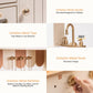 Robud Wooden Play Kitchen Set For Kids, Pretend Play Kitchen Toy Set With Golden Faucet, Sink, Oven, Stove, Cabinet, Vintage Sty