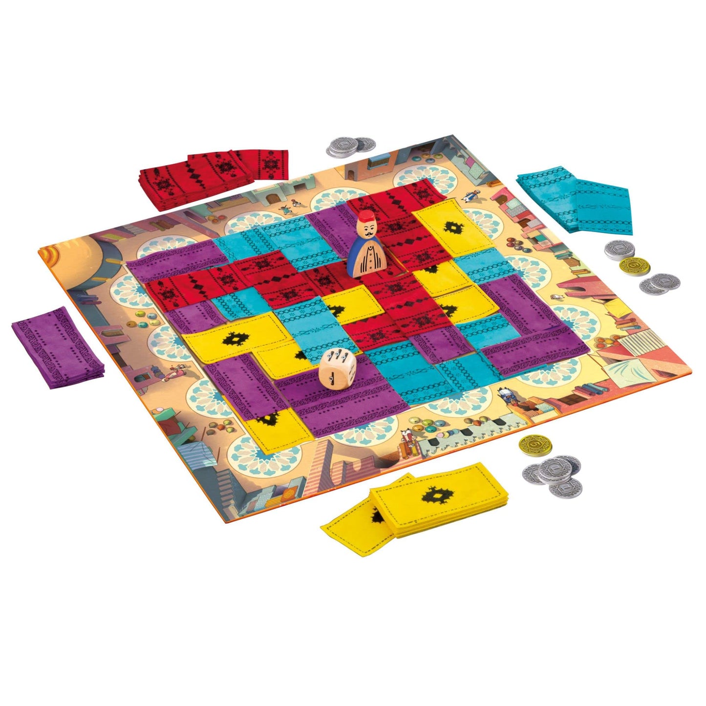 GIGAMIC Marrakech Strategy Game for Families & Adults, 2-4 Players, Ages 8+, Cardboard, Purple, Model GCMA-EN, 20 Minutes