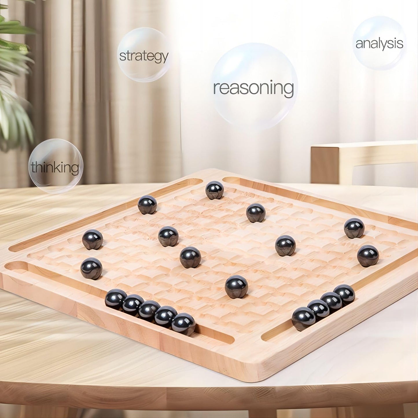 Magnetic Chess Game With Wooden Board For Kids Adults, 2024 New Version Magnetic Stone Board Game Funny Interactive Tabletop Gam