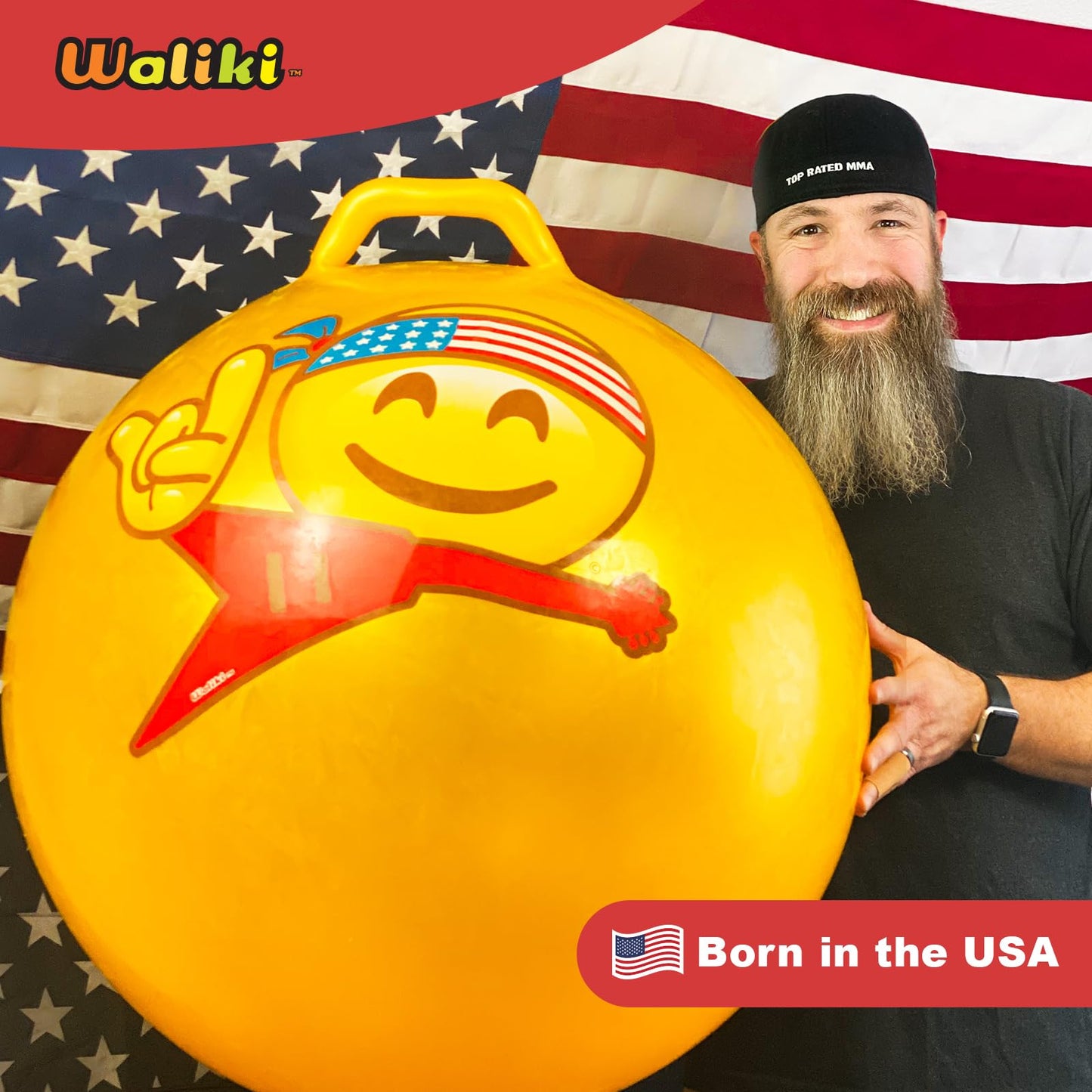 WALIKI mature-themed Size Hopper Ball | Hippity Hop | Jumping Hopping Ball | Hopping Ball with Handles