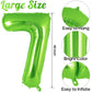 Green Number 7 Balloon 40 Inch, Big Large Foil Helium Number Balloons, Jumbo Giant Mylar Number 7 Balloons For 7 Year Old Birthd