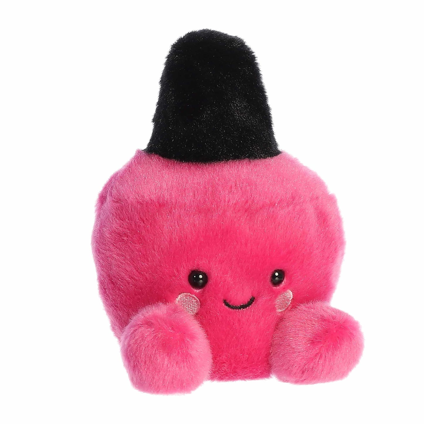 Aurora Adorable Palm Pals Kitty Nail Polish Stuffed Animal - Fun Collectible Plush for Kids and mature-themed Collectors - Perfect for Decorating Rooms and Birthday Gifts - Pink 4 Inches