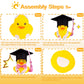 CoFuBcad Graduation Ducks Car Dashboard Decorations 2 Pack Rubber Duck Car Ornaments Accessories with Mini Graduation Hats Sashe
