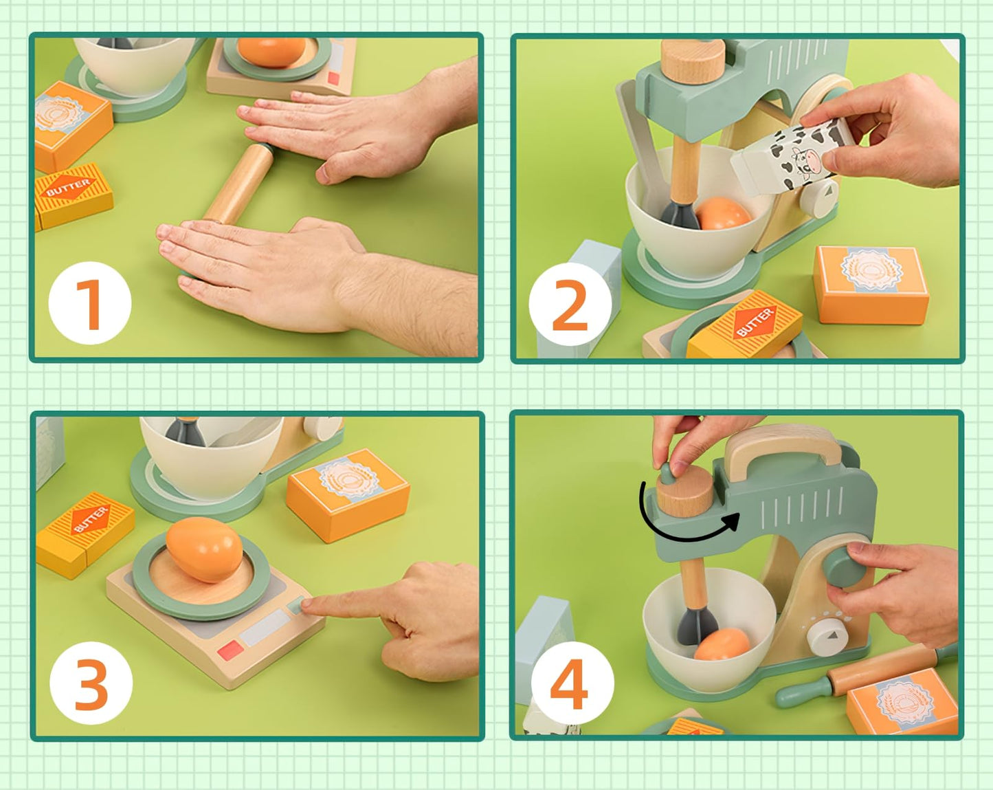 Wooden Blender Toys Play Set for Kids, Fruit Juicer Maker Toy, Montessori Pretend Play Food Kitchen Accessories for Toddler Girl