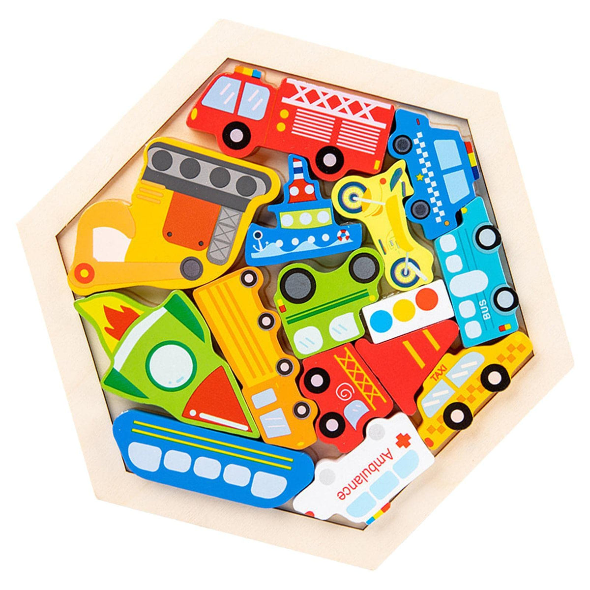 Secret Desire Wooden Jigsaw Puzzles Sorting Stacking Blocks Educational Toy Traffic|Developmental Baby Toys