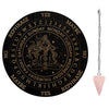 Ahandmaker Pendulum Board Set, Wooden Dowsing Divination Board Metaphysical Message Board With Crystal Pendulum Necklace For Wit