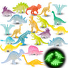 48Pcs Glow In Dark Mini Dinosaur Figures Easter Eggs Fillers Birthday Party Favors Supplies Dino Cupcake Toppers Pinata Goodie Bags Stuffers Classroom Prizes Treasure Box Trinkets Bulk Toy Kids Gifts