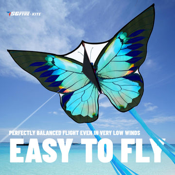Sgftre Green Butterfly Kite Premium Quality, Easy To Fly Perfect Outdoor Toy For Kids And Adults,Beach And Park Kite For Family