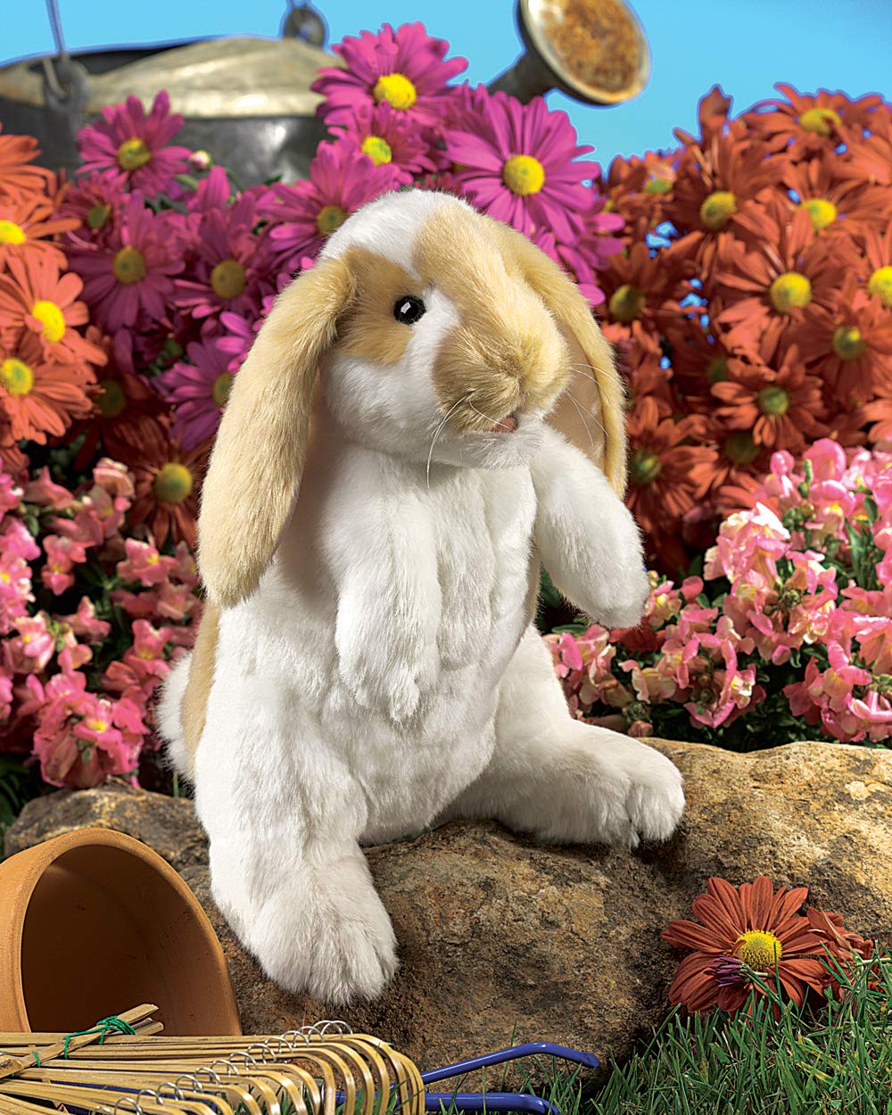 Folkmanis Standing Lop Rabbit Hand Puppet, White, 1 Ea