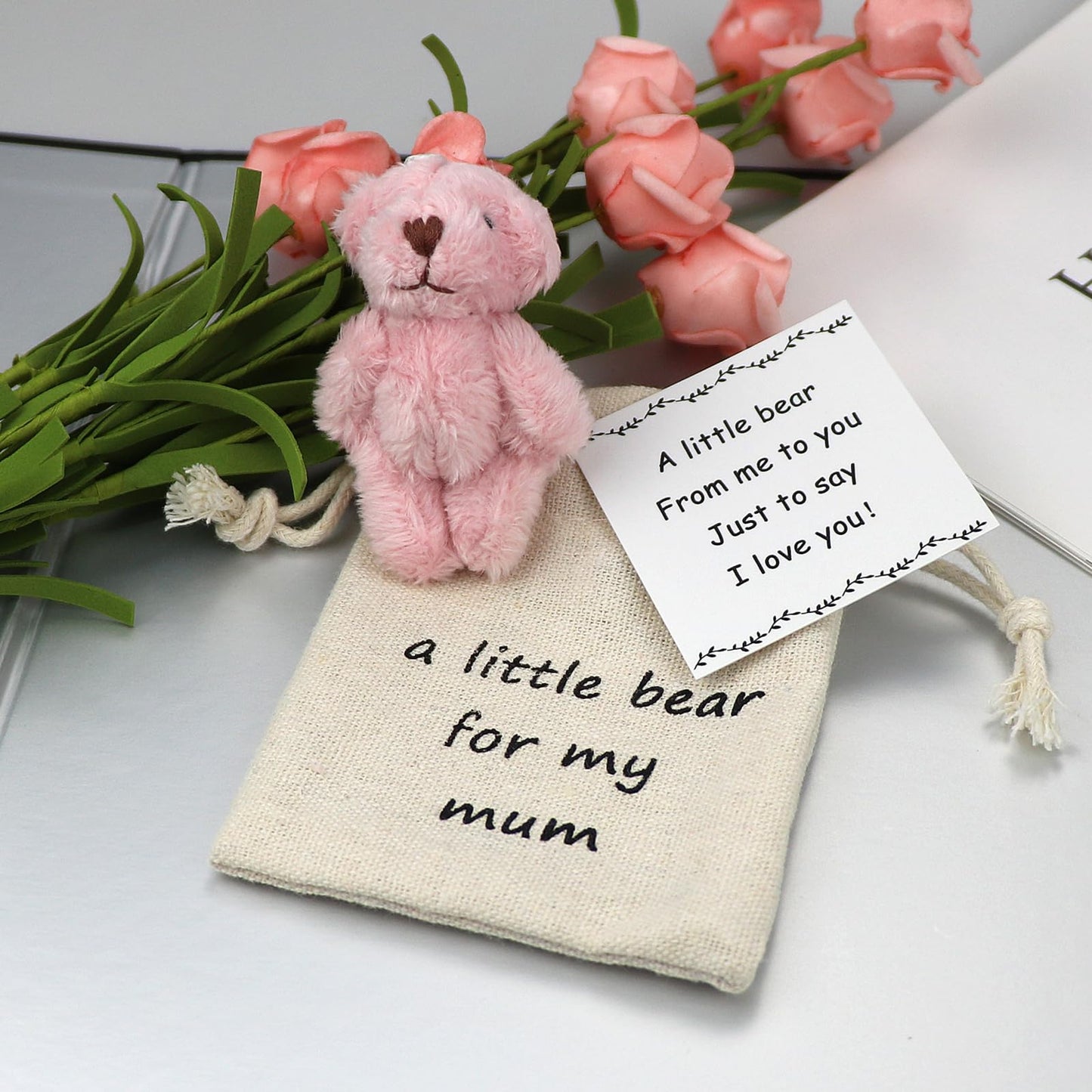 Luokifur Pocket Bear Gift Teddy Bear Mom I Love You Keepsake(Mum)