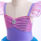 Huutiomys Little Girl Luxury Mermaid Costume Princess Dress For Girls With Accessories (Blue, 3-4 Years)