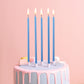 PHD CAKE 24-Count Blue Long Thin Metallic Birthday Candles, Cake Candles, Birthday Parties, Wedding Decorations, Party Candles