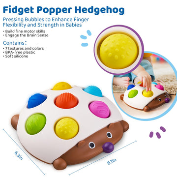 Likee Fidget Popper Sensory Baby Toys For 18+ Months, Montessori Busy Toy For 1 2 3 Year Old Toddlers Push And Popping Bubbles F