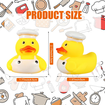 Sotiff 24 Pcs Rubber Ducks 2 Inch Cool Rubber Ducky Bath for Party Favors Birthday Party Gifts Beach Summer Bath Tub Pool (Chef