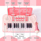 Toddler Piano Toys Gifts For Girl Age 1 2 3-5, Pink Baby Piano Music Toy, Kids Piano With 24 Keys, Microphone And Music Sheet St