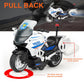 Ming You Kids Toy Motorcycle - Alloy Motorcycle Toy With Sound And Music,1:10 Scale Motorcycle Toys For Boys Age 3-7 (Bright Whi
