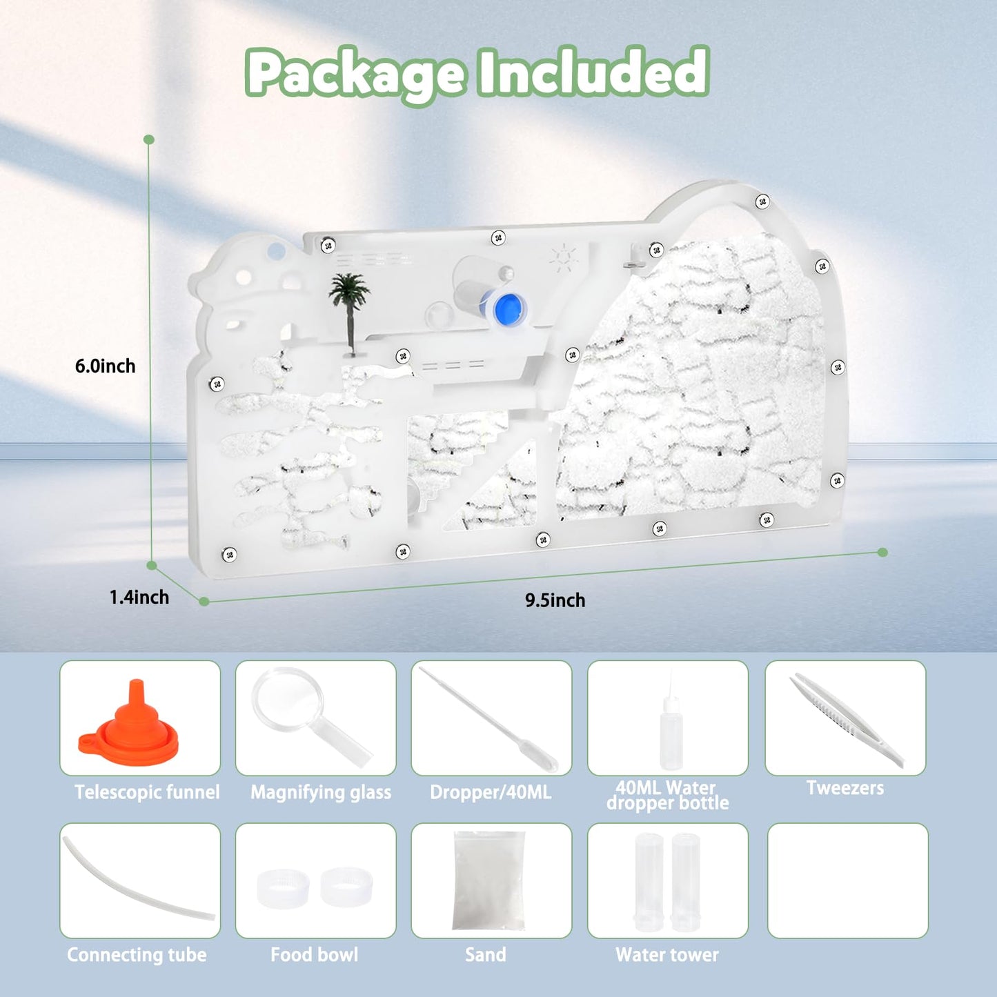 Blevla Ant Farms with Connections  Ant Farms for Kids & mature-themed  Live Ants for Ant Farm Educational Science DIY Toy Kit - STEM Learning Toy - Great Gifts for Boys & Girls (Castle)
