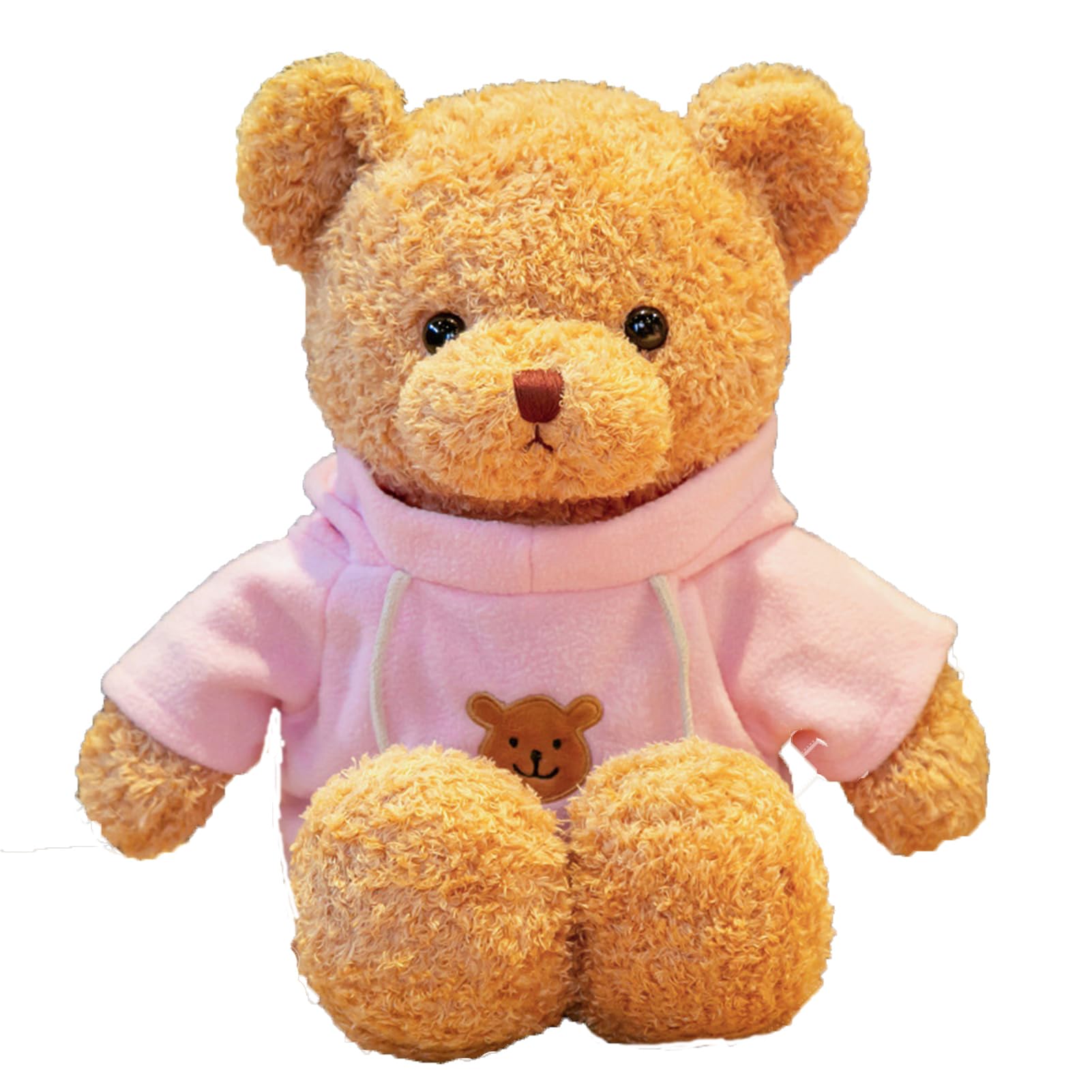 AUCOOMA Teddy Bear Stuffed Animal Cute Teddy Bears Plush Pink Hoodie Gifts for Kids 11.8