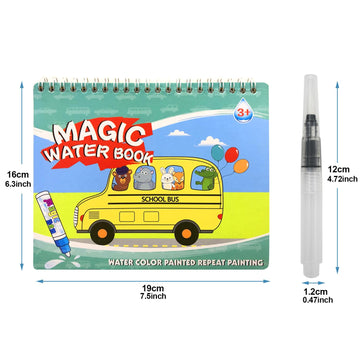 4 Pack Water Drawing Book,Water Coloring & Doodle Book,Reusable Water Reveal Activity Books for Kid,Painting Color Wonder Colori