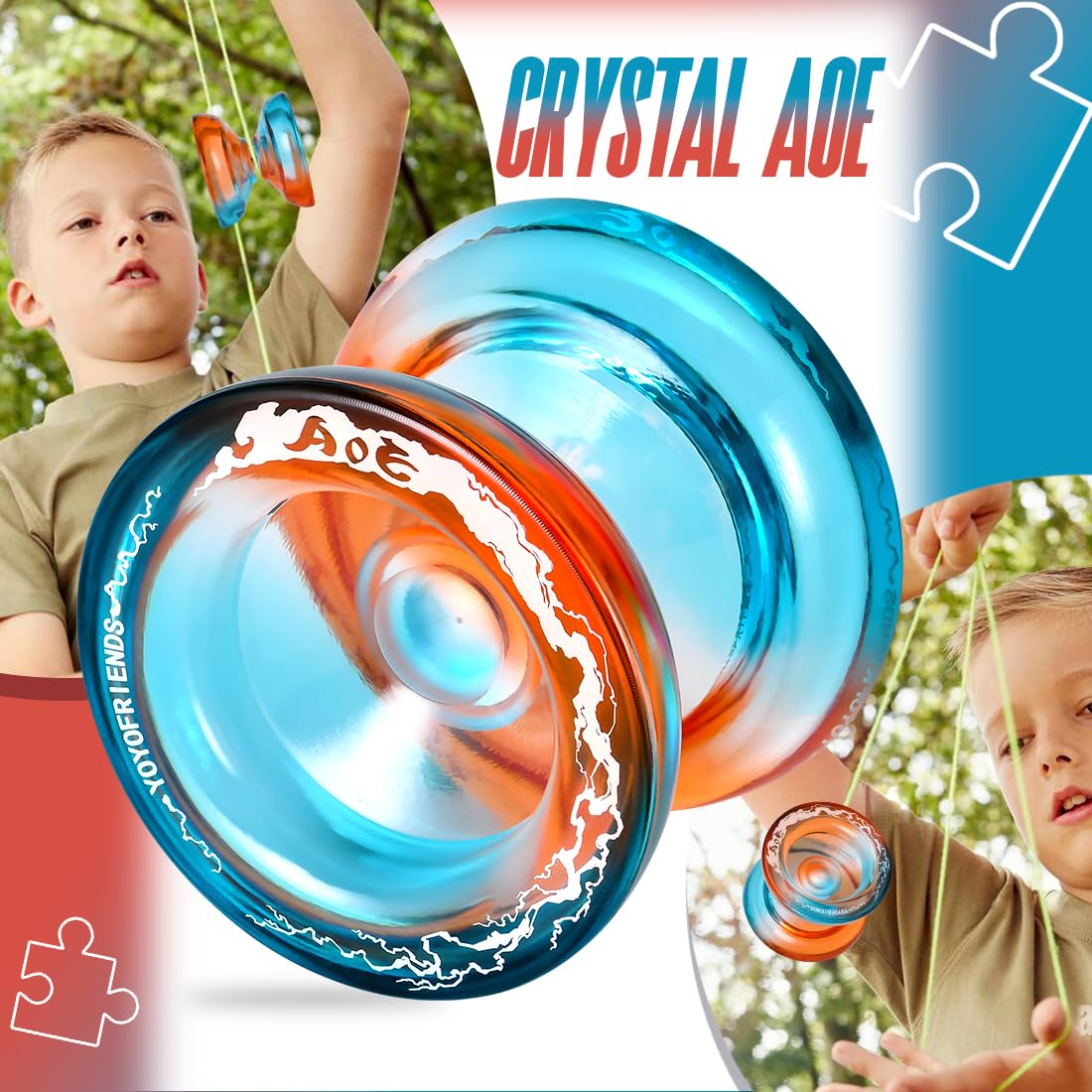 Aoe Responsive Yoyo For Kids Beginners, Deep Finger Holes For Easier Finger Spin Tricks, Yoyo Professional With Extra Unresponsi