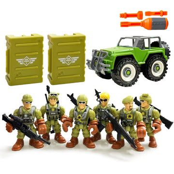 MQSTARSRISE Army Men Soldiers Toy Set  Army Men with  Military Playset with 2 Cases 1Truck 1Screwdriver Birthday Gift for Toddler Boys