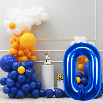 40 Inch Big Blue 0 Balloon Number 0 Large Foil Helium Number Balloons 0-9 Jumbo Giant Happy 0 Birthday Party Decorations For Boy