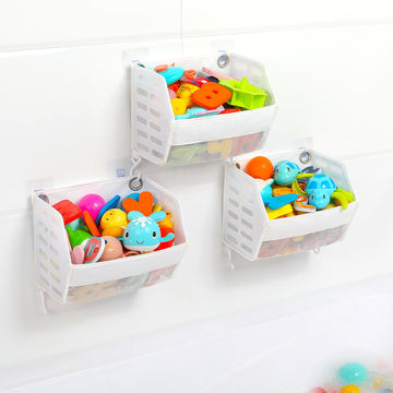 Ligereza Bath Toy Holder 3 Piece Set, Free Arrangement Bath Toy Organizer, Multi-Functional Bathtub Toy Holder, Quickly Fish Out Bath Toy, Bath Toy Holder For Easily Organise And Sort Toys