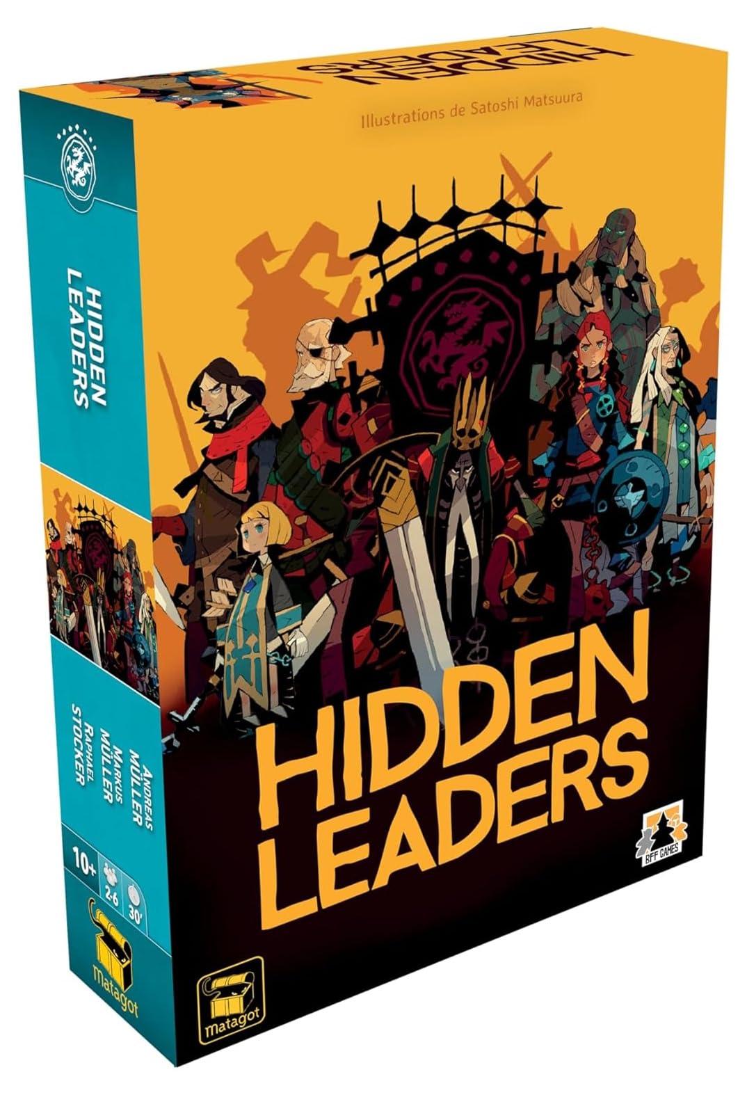 BFF Games Hidden Leaders Board Game - Strategy Game for 2-6 Players, Ages 10+, Multicolor, Model MTGBFFHID001529