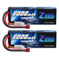 Zeee 2S Lipo Battery 8000Mah 7.4V 100C Hard Case With T Plug For Rc Car Truck Truggy Boat Helicopter(2 Pack)
