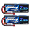 Zeee 2S Lipo Battery 8000Mah 7.4V 100C Hard Case With T Plug For Rc Car Truck Truggy Boat Helicopter(2 Pack)