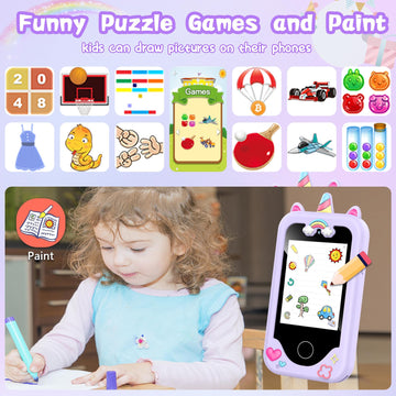WEOLULI Kids Smart Phone Gifts Toys for Girls Boys Age 3-8,Toddler Cell Toy Phone with Educational Games, 3 4 5 7 8 9 6 8 9 Year