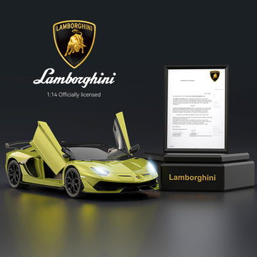 AEROQUEST Lamborghini Remote Control Car, Officially Licensed 1:14 Lambo RC Car for Boys Girls Birthday Gift, Green Toys for 3 4