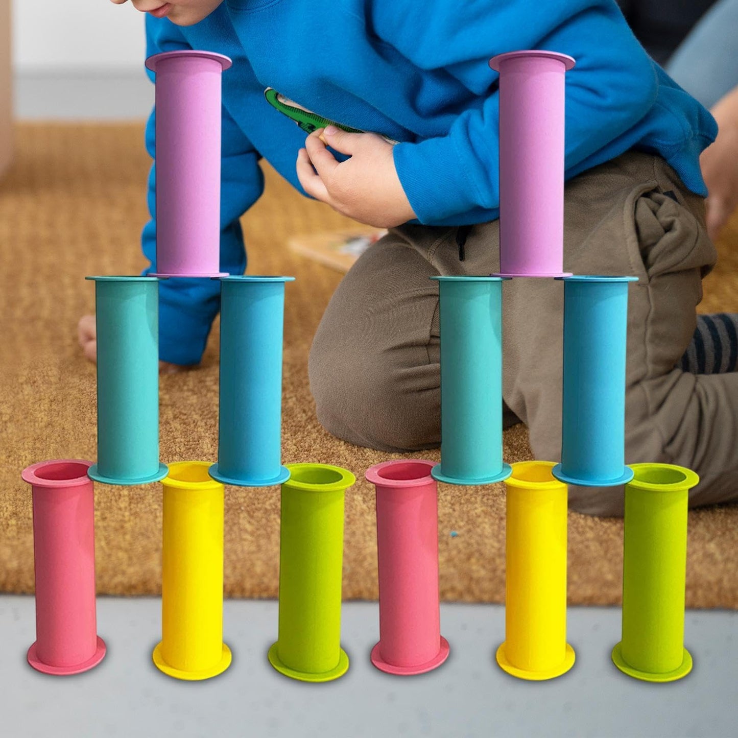 Trendivibe 12 Pieces Stacking Cup Set For Kids Early Development Activity For Baby Kids| Baby Learning Toy | Infant Activity Toy