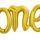 Toniful Gold One Balloons Banner, 42*16 Inch Mylar Foil Script / Cursive Letter One Sign Banner Balloon Bunting Reusable Ecofrie