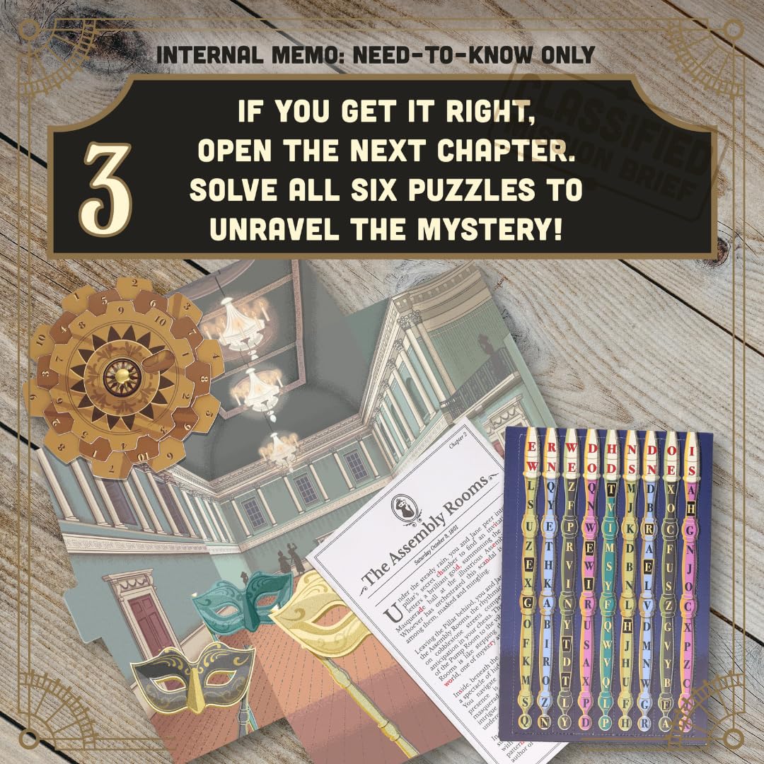 Ridley's Escape Room Game: Timescape - Jane Austen Edition, 1+ Players, Ages 12+, 90 Min Playtime, Re-Playable & Giftable