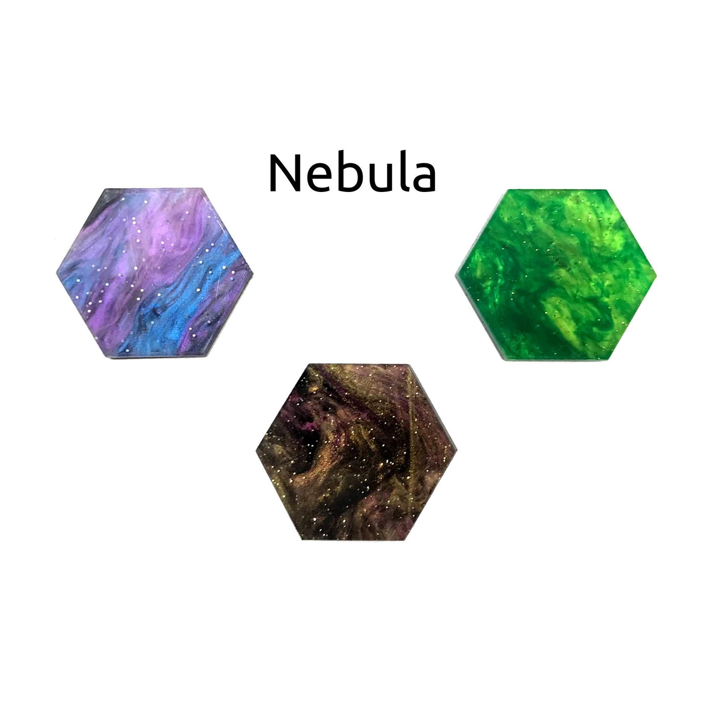 C4Labs Blank Hexagon Game Tokens - Pack Of 30 - Color Options (Nebula Lagoon, One Pack Of 30 Tokens)