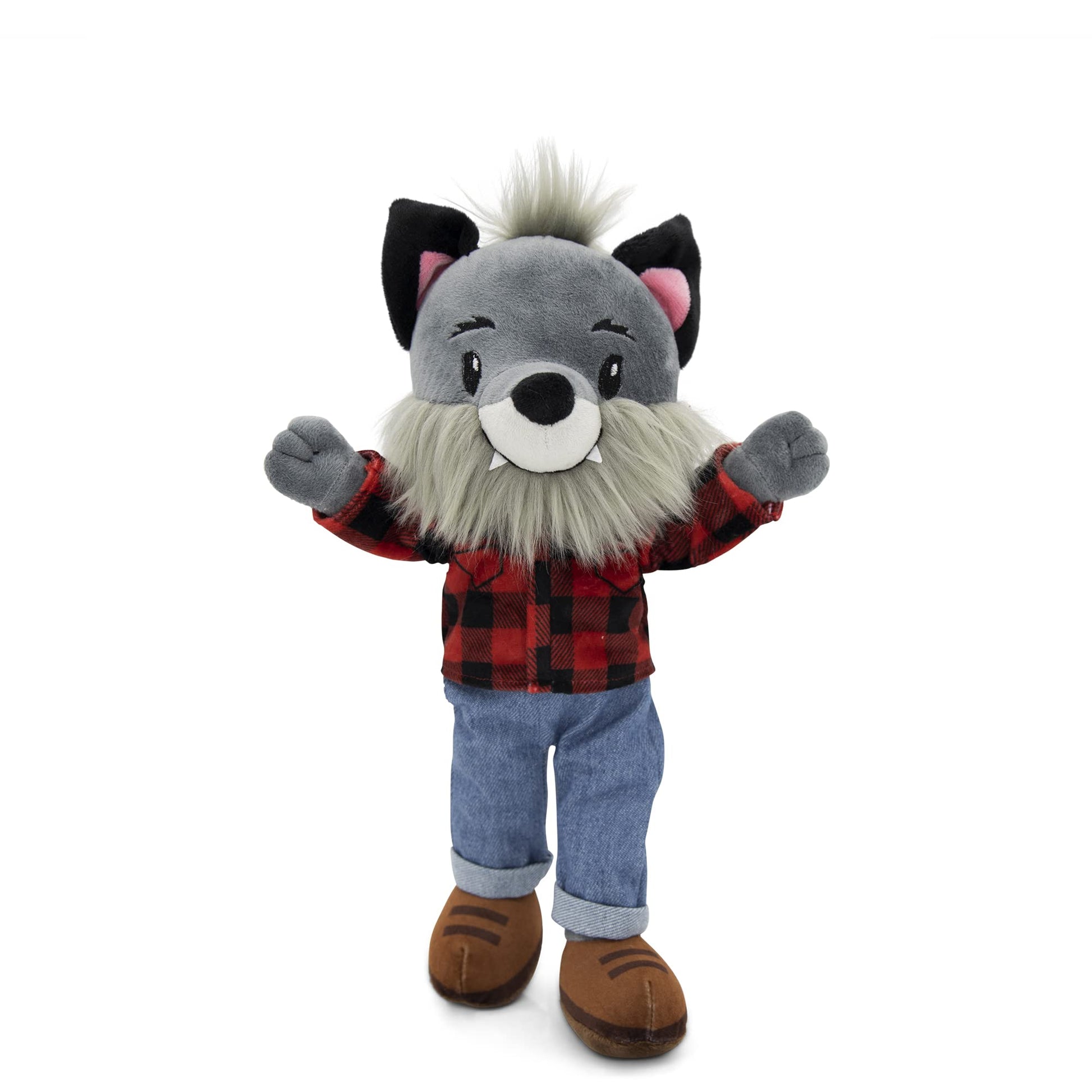 Playtime by Eimmie Soft Baby Doll Walter The Wolf - 14 Plush Rag Doll with Embroidered Features for Girls, Boys, Toddlers & Infa