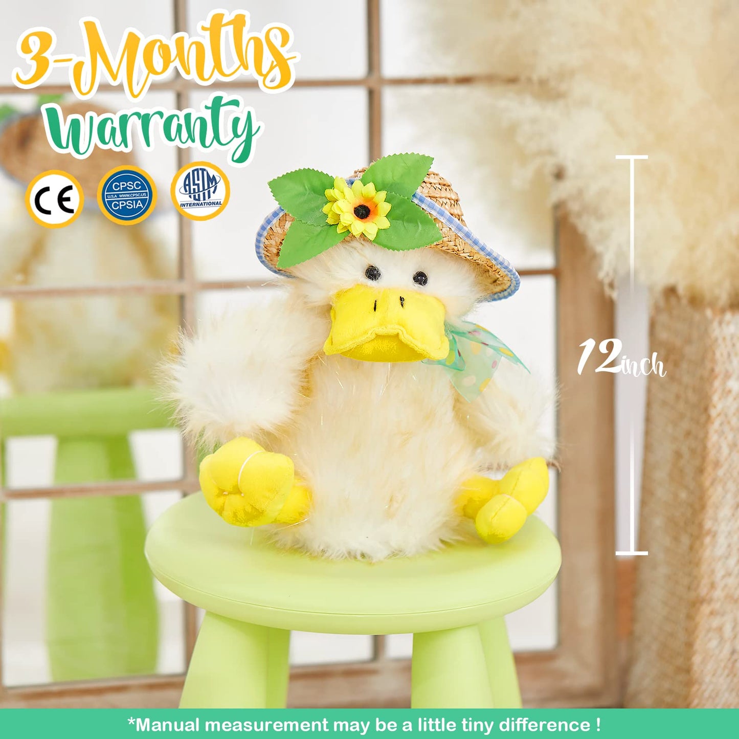 Houwsbaby 12 Electronic Duck Music Dancing Stuffed Animal Singing You Are My Sunshine Waving Interactive Duck Plush Toy With Str
