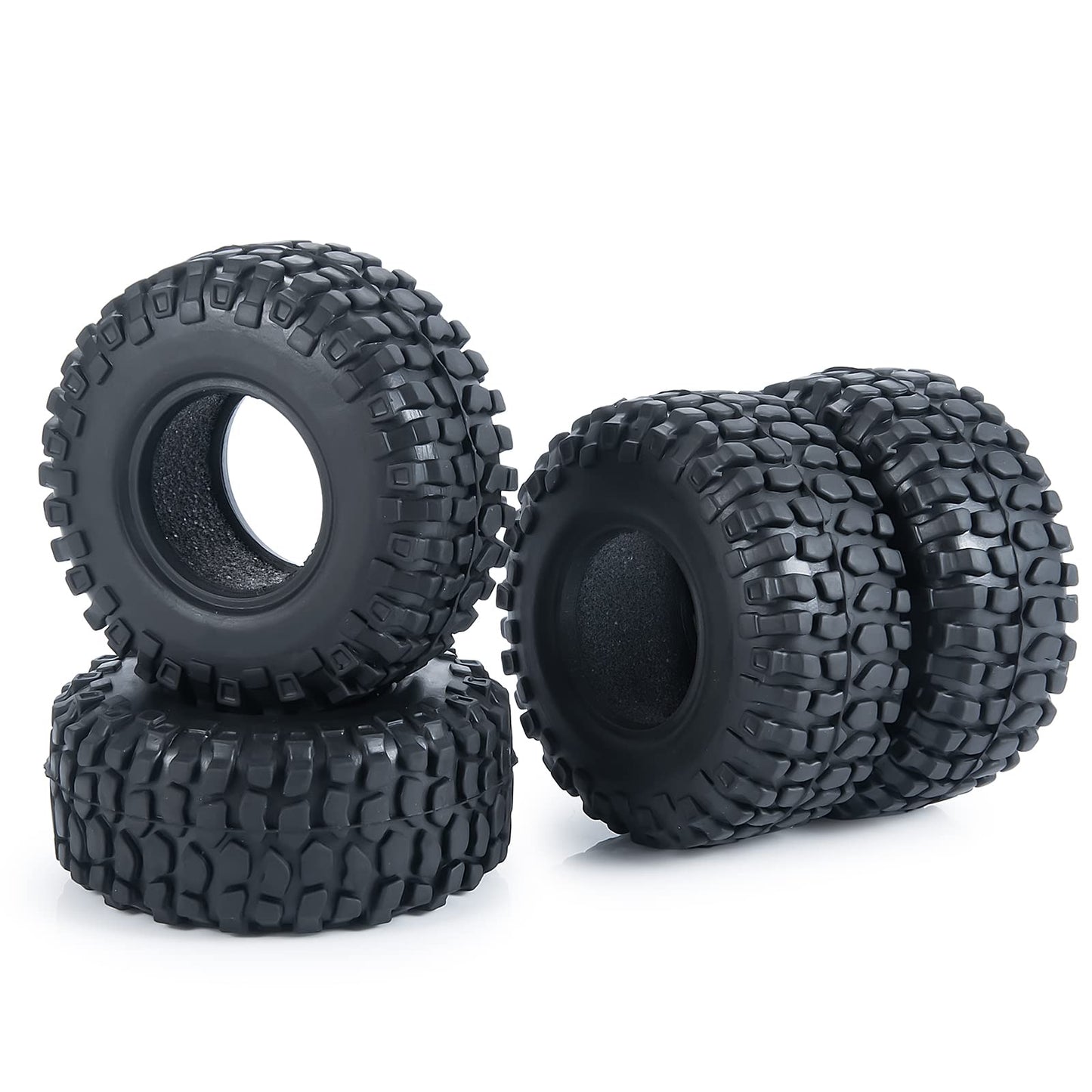 RC-Hub 4PCS 1.0'' Crawler Tires Micro Rubber Tires for 1/24 Axial SCX24 90081 AXI00001 AXI00002 AXI00005 AXI00006 RC Crawler Car