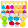 Thinkmax Matching Eggs Toys For Toddlers 1 2 3 Year Olds,12 Pack Easter Eggs Baby Color Shape Recognition Sorting & Stacking Lea