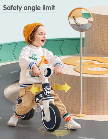 LOL-FUN Baby Balance Bike Toy for 1 2 Year Old Boys Girls Gift Toddler Tricycle 1-3 Year Old with Removable Pedal, 4 in 1 Trike