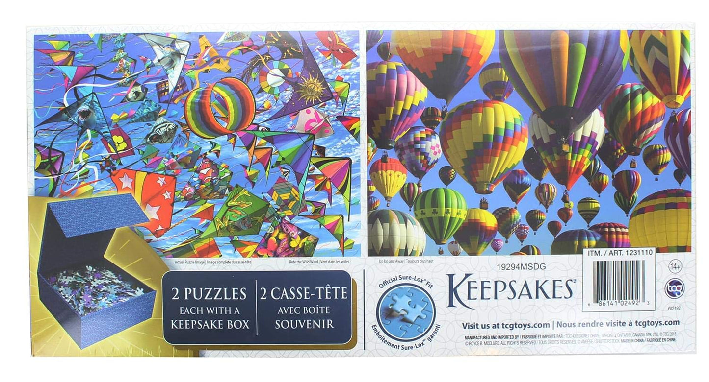 The Canadian Group Set Of 2 Keepsakes 500 Piece Jigsaw Puzzles | Hot Air Balloons/Kites