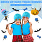 Xunyee 4 Pieces Blue Fuzzy Wig Funky Clown Crazy Hair Wig Character Cosplay Costume Accessories For Kids Teens 100Th Day Of Scho