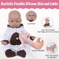 Vollence 17 Inch Full Silicone Baby Doll,Not Vinyl Material Dolls,Eyes Open Realistic Reborn Baby Doll,Real Baby Doll,Lifelike Baby Dolls - Girl