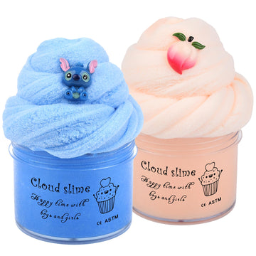 Cloud Slime Kit - 2 Pack Putty Toy Slime, Non-Sticky And Super Soft Scented Slime, Girls And Boys Stress Relief Toy, Best Birthday Gifts For Kids